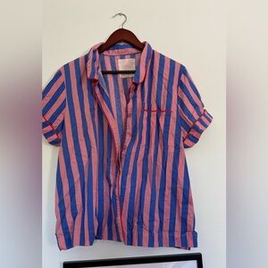 ban.do Blue and Pink Striped Casual Shirt